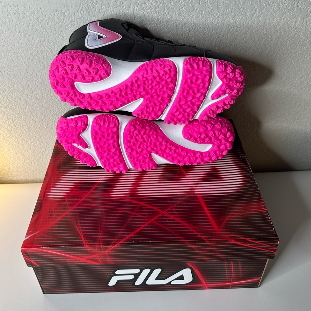 Fila Girl's Snake Dancer Wide Black Pink White Sneakers Size 6 Youth New in Box! - Picture 6 of 7